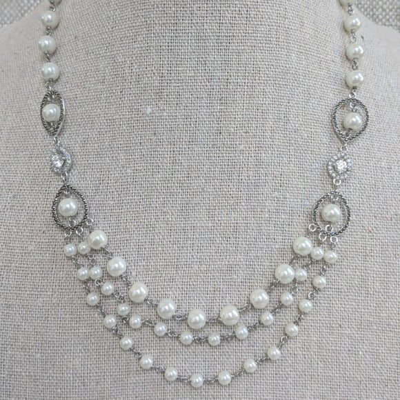 Judith Jack Sterling Silver Pearl Necklace - Picture 11 of 11